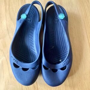 CROCS women's sling back slip on shoe dark purple